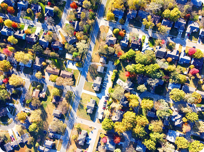 arial view of neighborhood